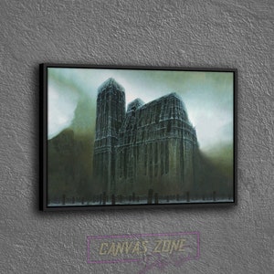 Surreal Painting Canvas, Painting of Zdzislaw Beksinski Wall Decor, Surreal Canvas, Surreal Painting Wall Art, Surreal Art Printed Canvas