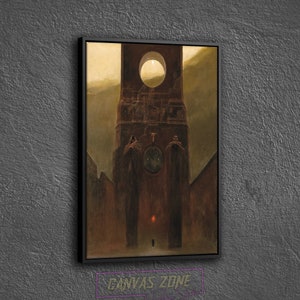 The Church Painting Canvas, Painting of Zdzislaw Beksinski Wall Decor, Surreal Painting Wall Art, Surreal Art Printed Canvas