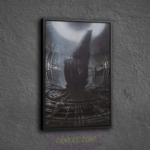 Giger Alien Poster Canvas, Painting of Hr Giger Wall Decor, Surreal Giger Artwork Wall Art Canvas, Hr Giger Li Ii Poster Canvas Wall Art