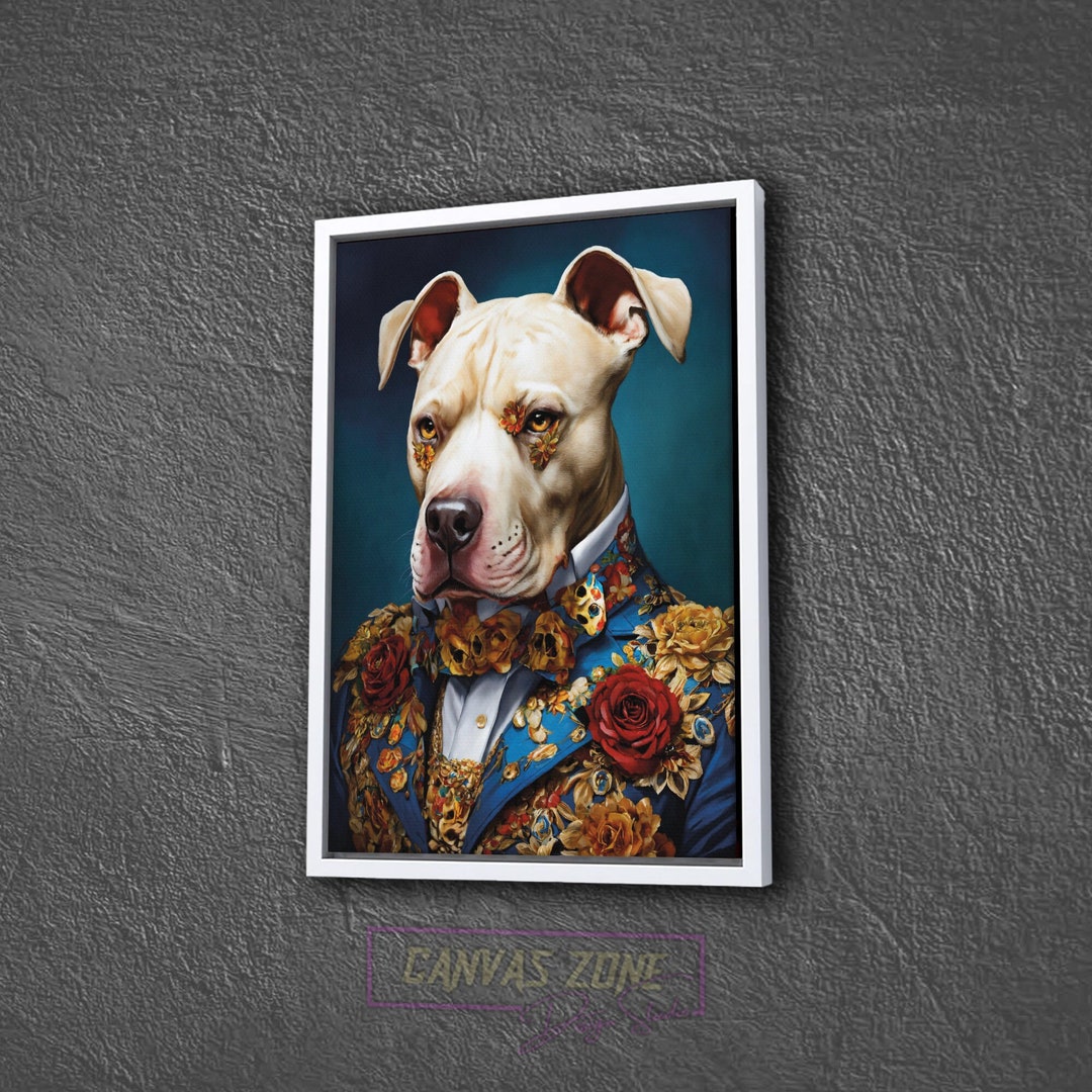 犬の肖像画キャンバス、紳士の犬の肖像画キャンバス、動物の頭のアート