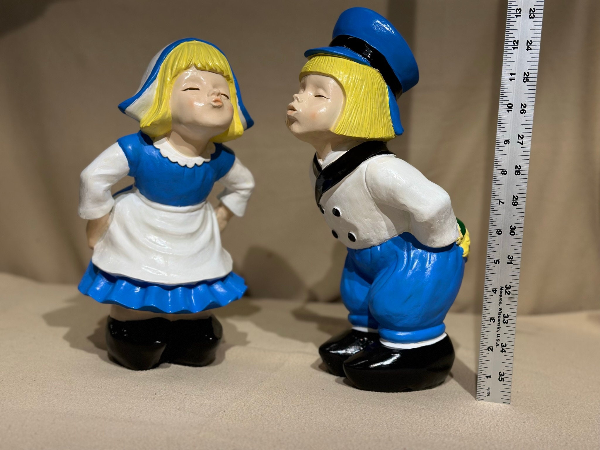 Kissing Dutch Boy and Girl Cement Ornament Etsy