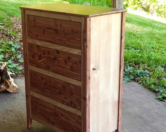 Eastern Red Cedar Dresser Chest Tall Dresser Chest 4 Drawer Dresser Chest