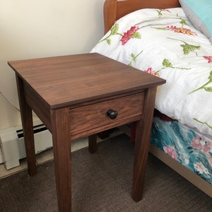Walnut Nightstand End Table Side Table Bed Table Hand Crafted