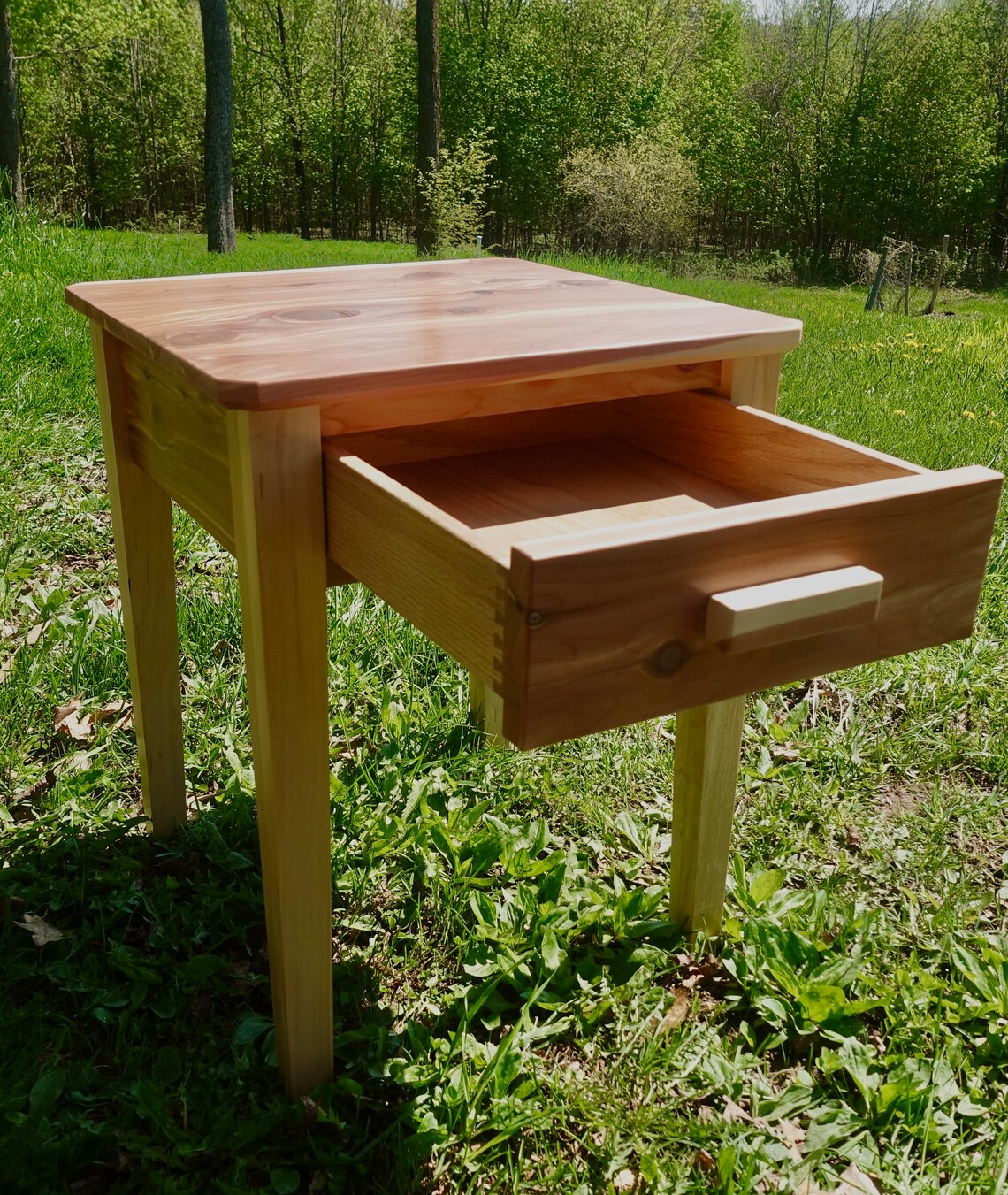 Eastern Red Cedar Side Table Eastern Red Cedar Nightstand Small Side ...