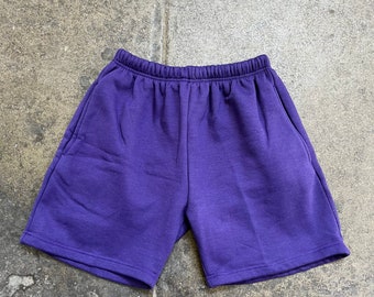 Fleece Sweat Shorts Purple - Etsy