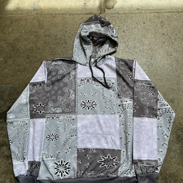 Patchwork Side Pockets Oversized Henley Hoodie