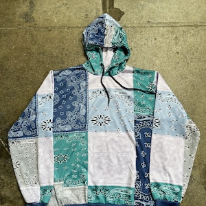 Paisley Patchwork Hoodie Purple - Etsy