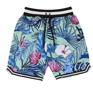 Pantalón corto de baloncesto floral Verde