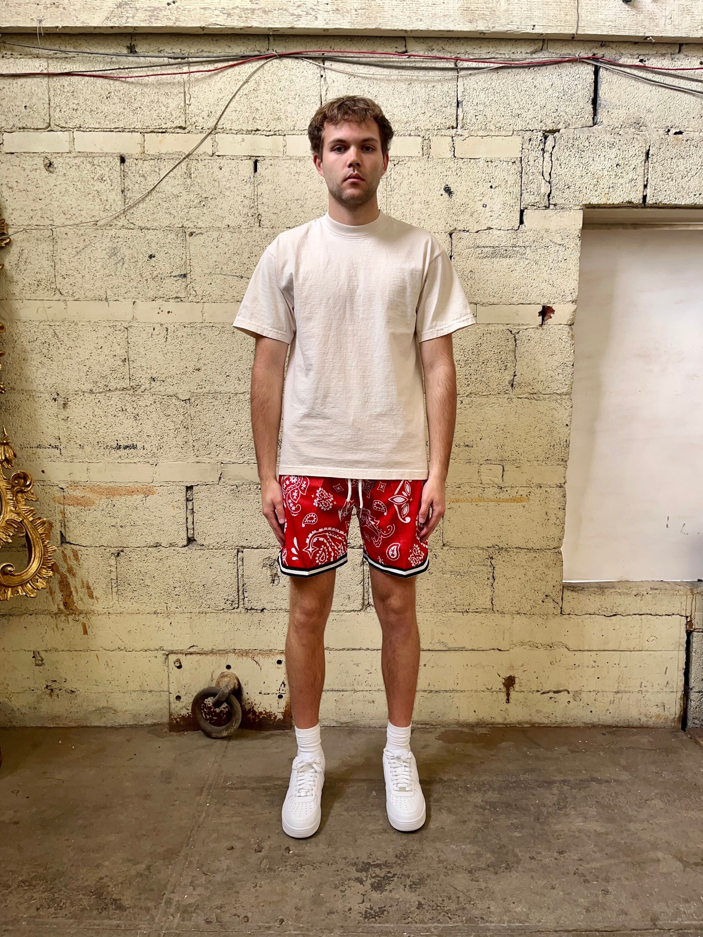 Red paisley best sale shorts