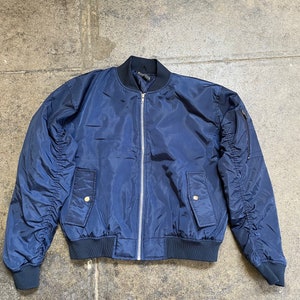 Nylon Bomber Jacket Navy