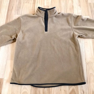Snap fleece pullover brown