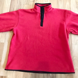 Snap fleece pullover red