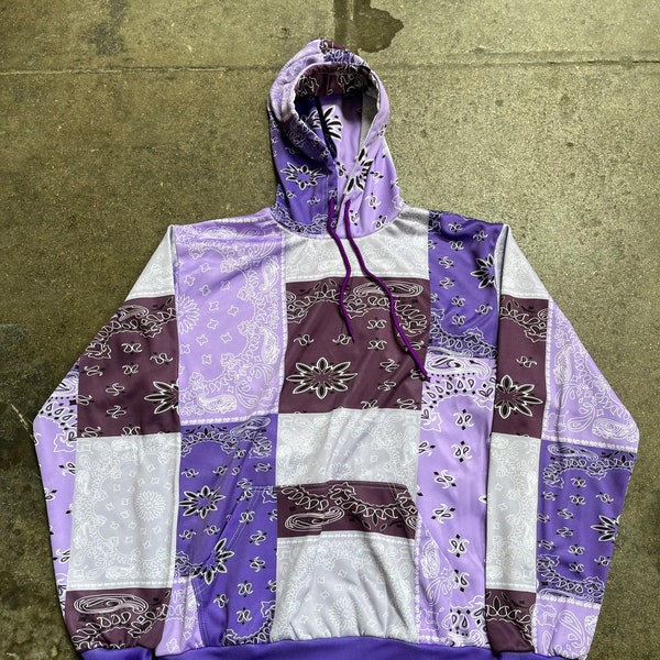 Paisley Patchwork Hoodie Purple