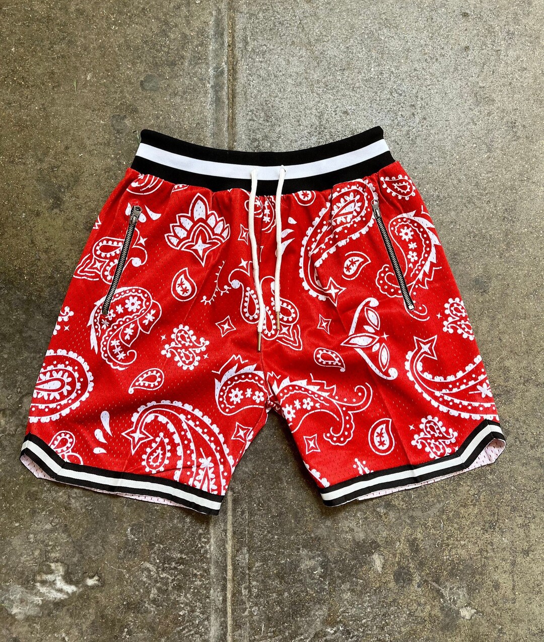 Paisley Basketball Shorts Red - Etsy