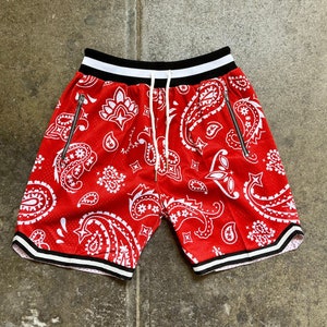 Bandana Etsy Shorts - Red