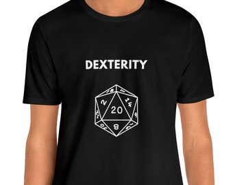 D20 Dexterity T-shirt | DnD | Dungeons and Dragons | Dungeon Master Tee | Women and Men Unisex Shirt | Geeky T-shirt | Nerd Gift