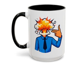 Head Explosion Mug | Funny Office Coffee Mug , Gift for Co-Workers, Desk Decor, Humor Mug |