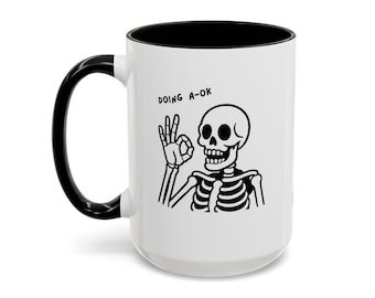 Doing A-Ok Mug | Funny Office Coffee Mug , Gift for Co-Workers, Desk Decor, Humor Mug, Drinking Cup, Appreciation Gift