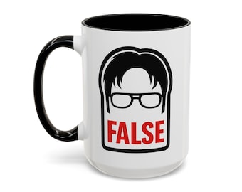 Dwight False Tasse | Lustige Büro-Kaffeebecher, Schreibtischdekor, Humorbecher