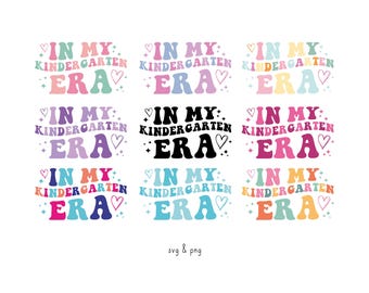 In My Kindergarten Era SVG Bundle, Groovy Letters Kindergartener Svg, Kindergarten Teacher Shirt Cricut Silhouette Instant Download SC3636