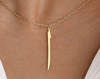 18k Gold Arabic Letter Necklace, Arabic Elif Jewelry, 925K Silver, Islamic Jewelry, Gift for Women, Handmade Necklace, Mother's Day Gift,