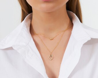 Collana Hamsa Con Occhio Del Malocchio In Argento 925 – Ciondolo Mano Di Fatima