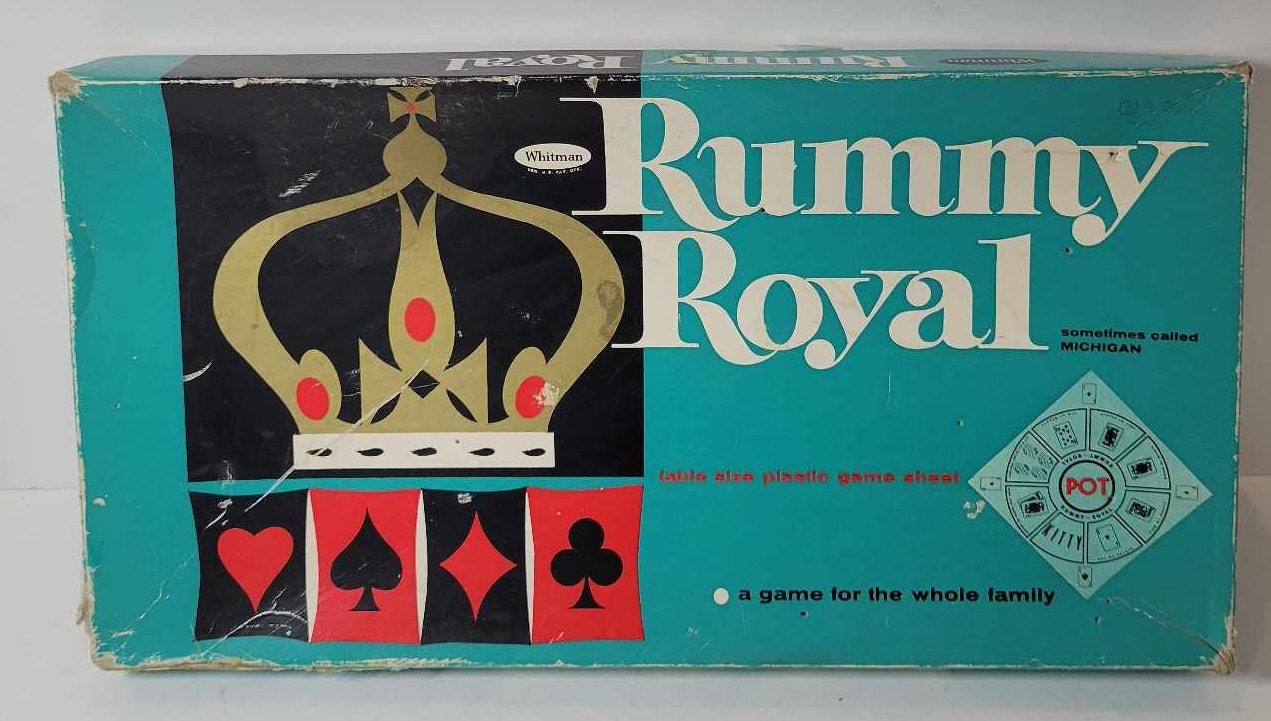 Royal Rummy Mat Rummy Royal - Vintage - Table Size Vinyl Playmat - Whitman 1962 - RARE ...
