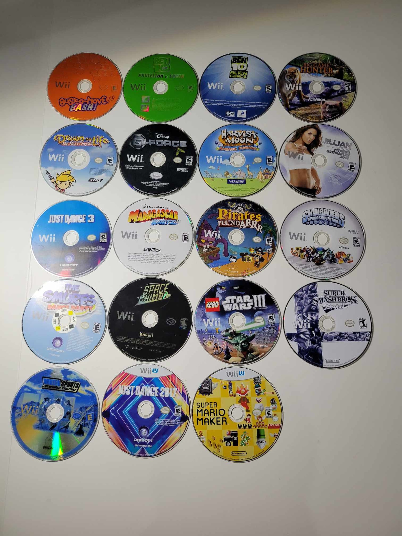 Nintendo Wii & Wiiu Games Disc Only You Pick Cleaned, Tested, Work