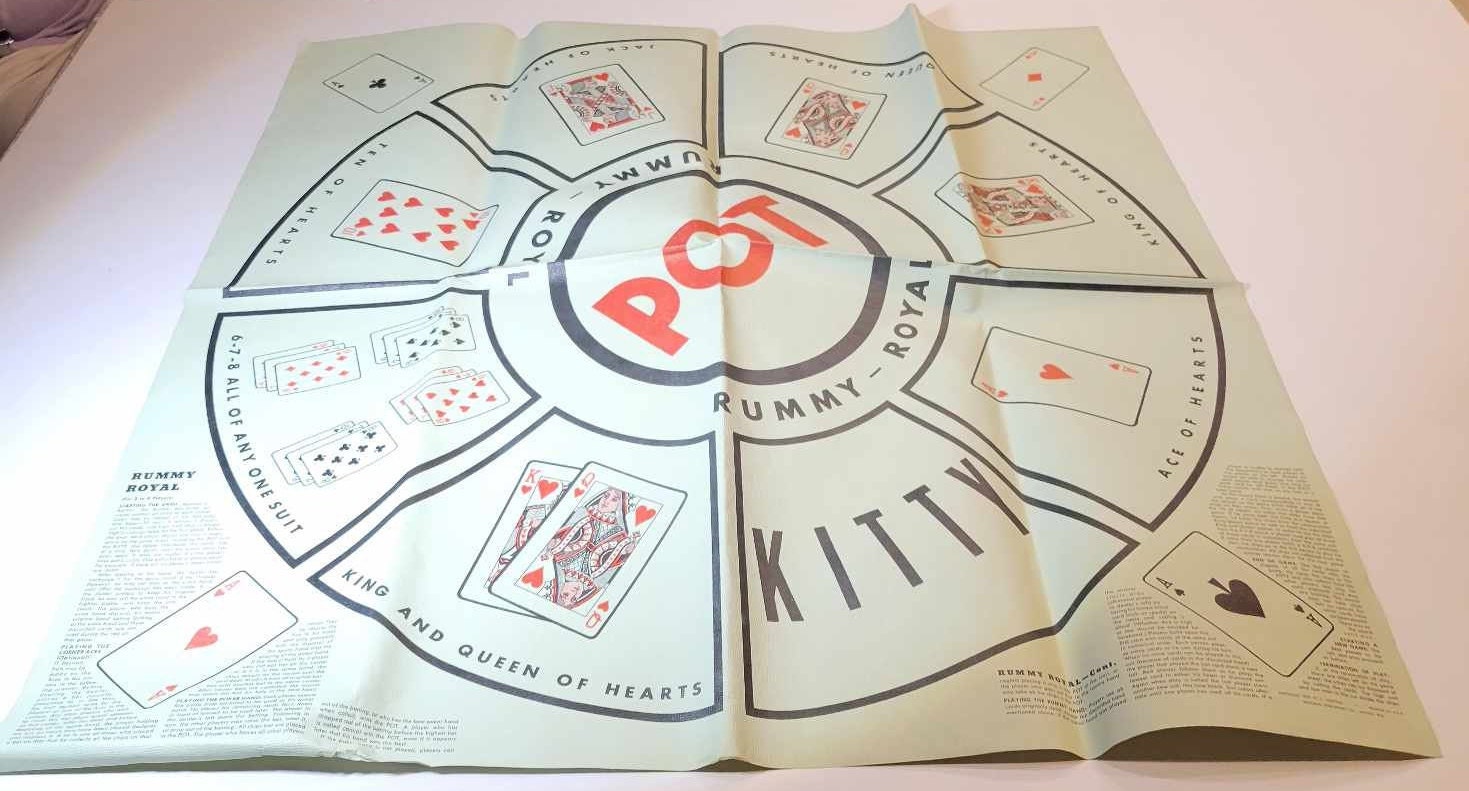Royal Rummy Mat Rummy Royal - Vintage - Table Size Vinyl Playmat - Whitman 1962 - RARE ...