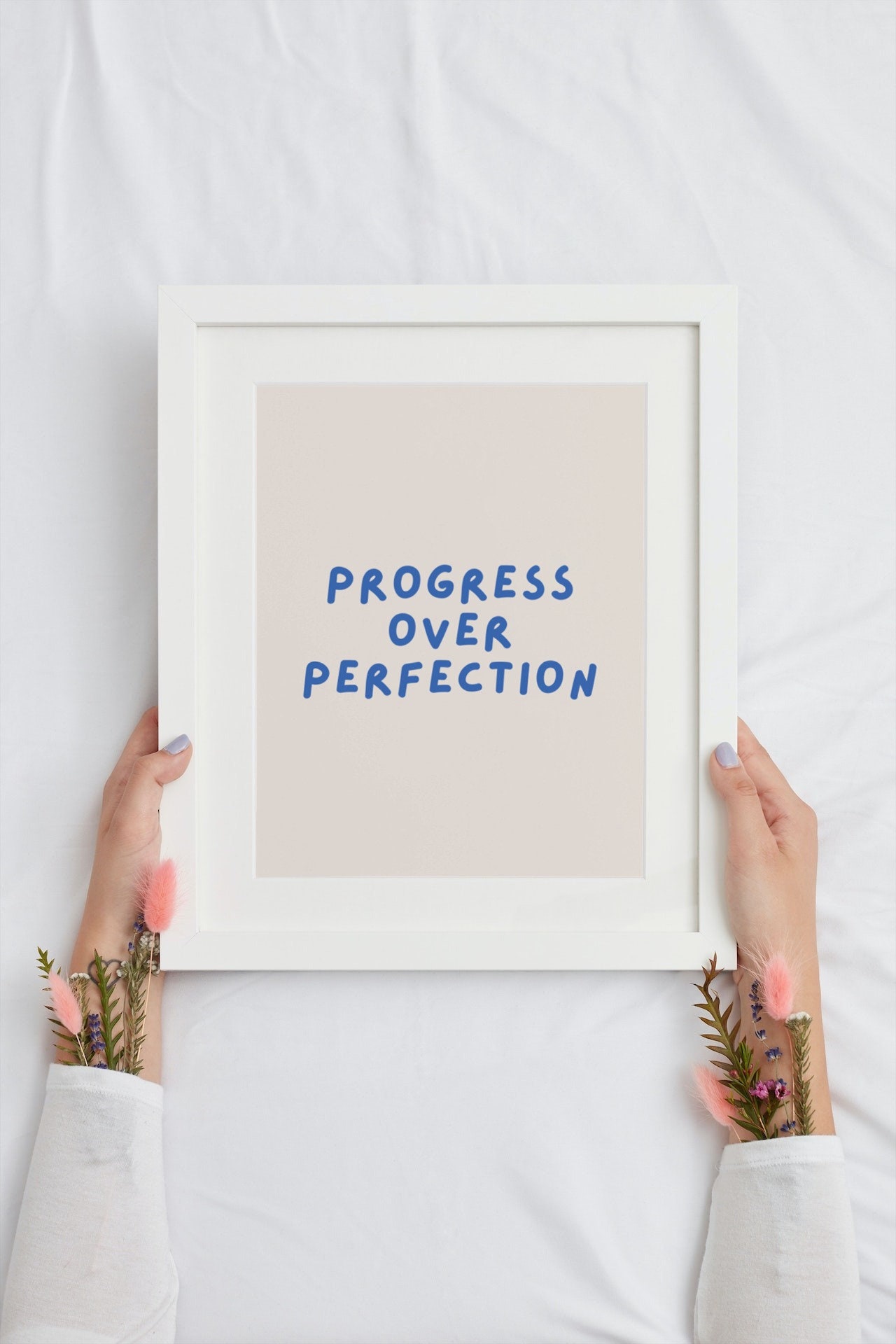 Fortschritt über Perfektion Minimalistische skandinavische Wandkunst Sofortiger digitaler Download, druckbares Motivationsposter