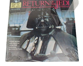 Libro de lectura y disco de vinilo de 7" de Star Wars: El Retorno del Jedi, sellado, 1983, en perfecto estado.