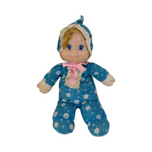 Mattel Talking Baby Beans Doll Pull String Voice Working 1970 Vtg
