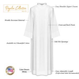 Slip Over Alb With Zipper Closure On The Shoulder