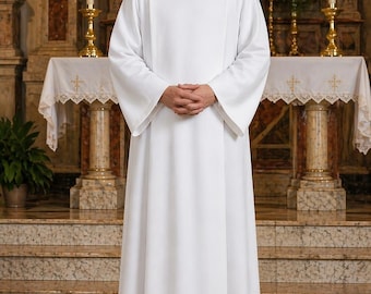 Priest Deacon wickeln sich um Alb mit Klettverschluss auf den Schultern | Hergestellt in den USA