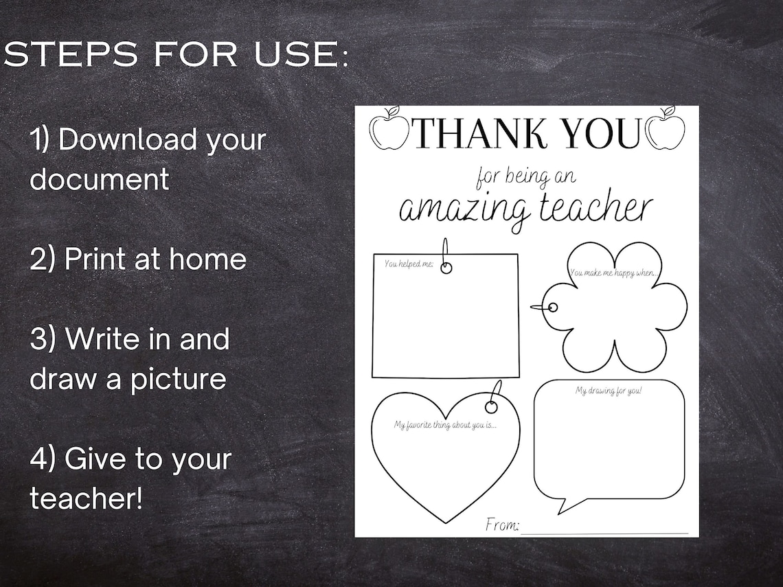 Teacher Appreciation Printable - Etsy