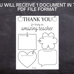 Teacher Appreciation Printable - Etsy