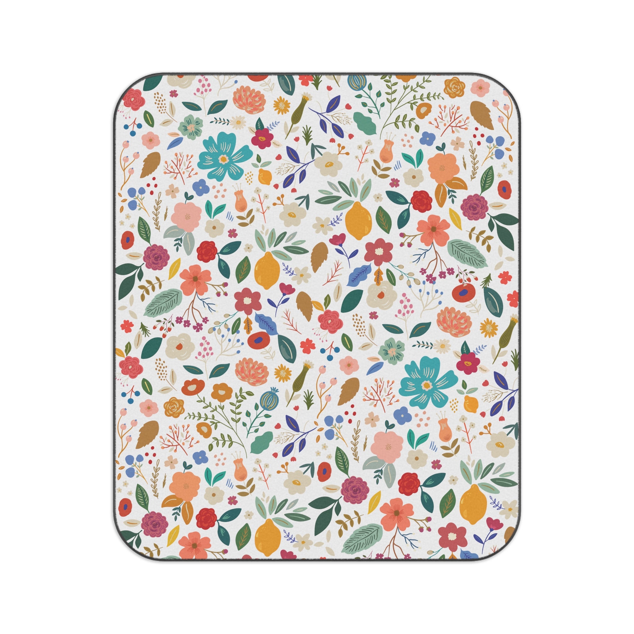 Floral Boho Picnic Blanket Retro Cottagecore Picnic Mat Flower Etsy