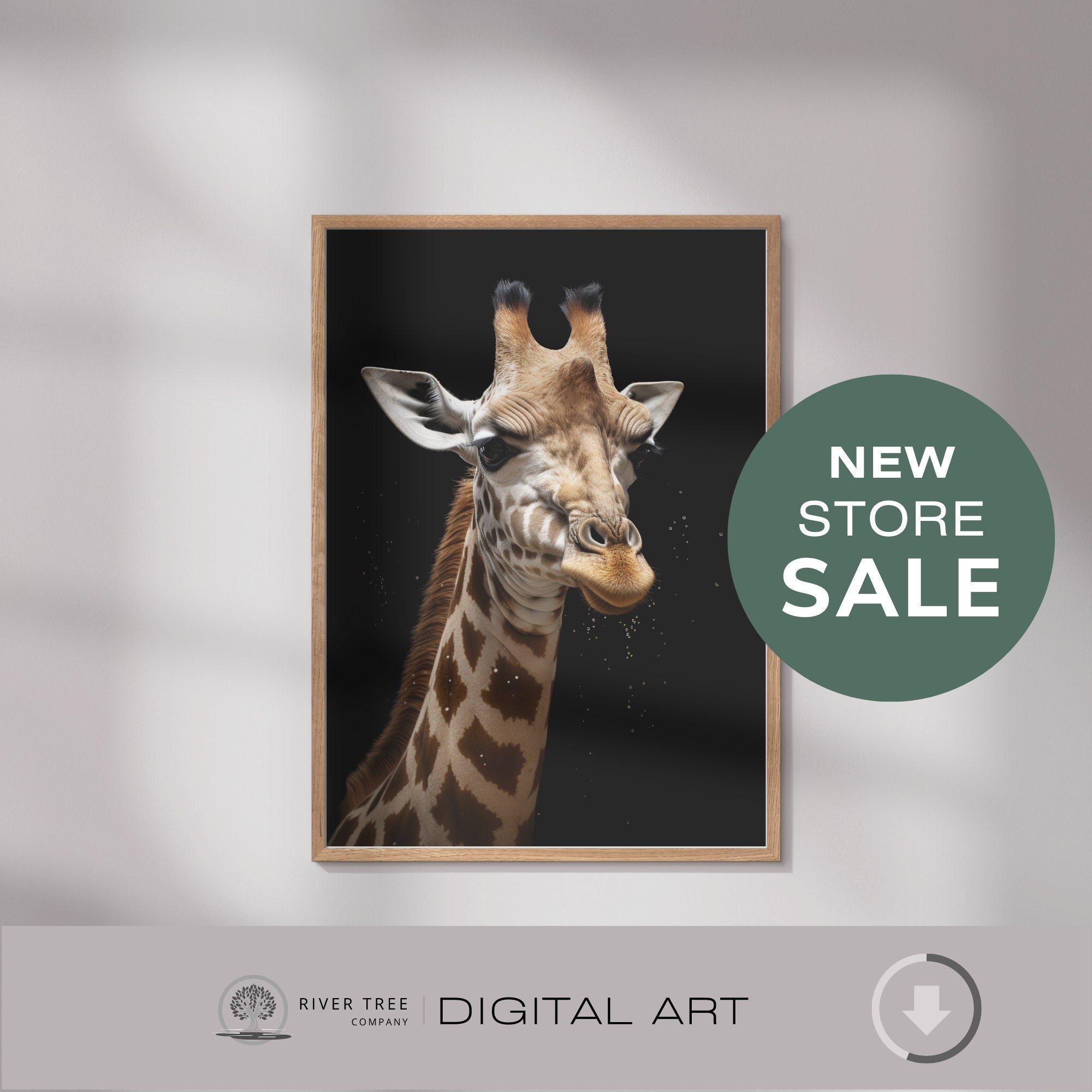 Giraffe Wall Art Printable Giraffe Art Safari Animal Art - Etsy