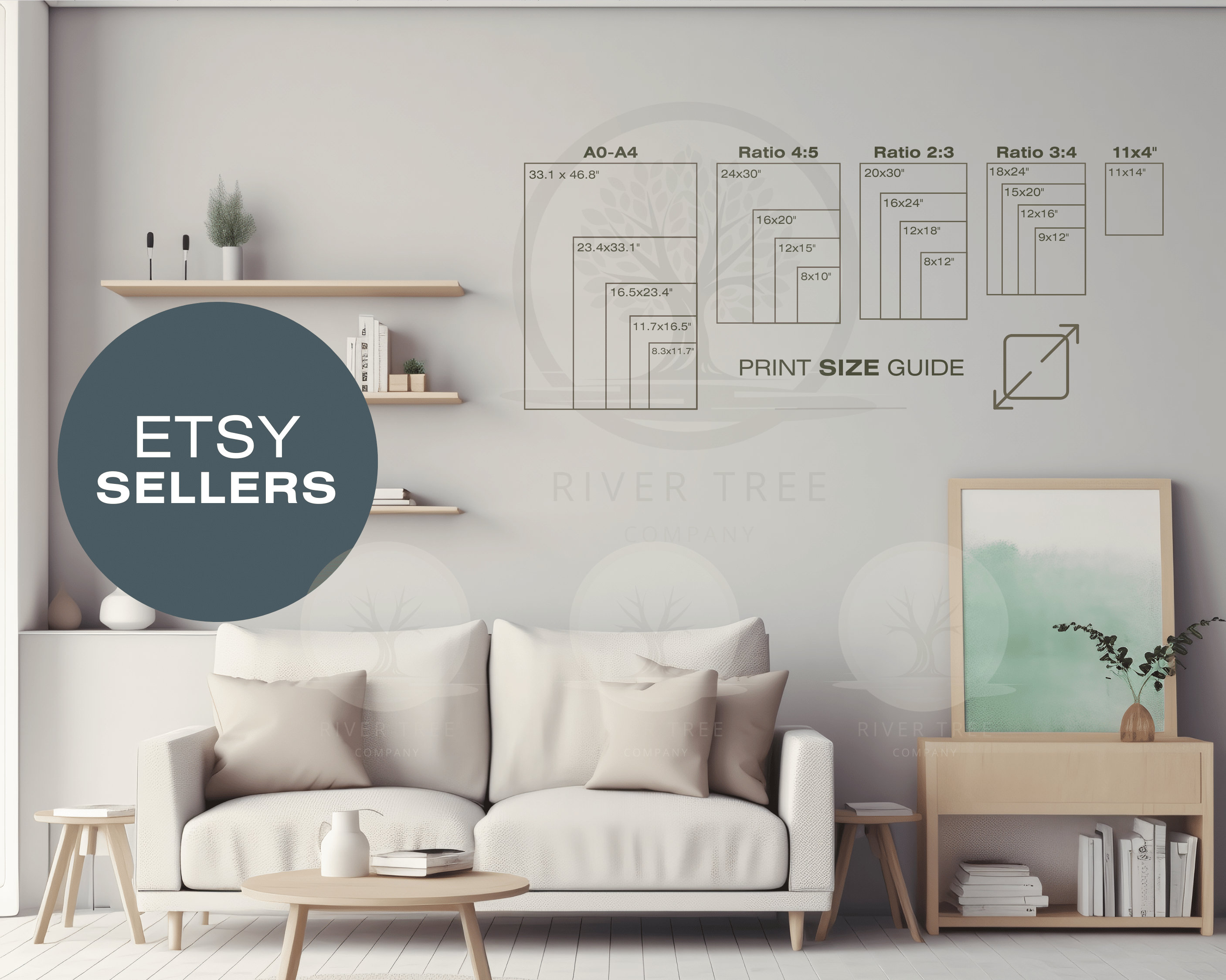 Wall Art Size Guide: Digital Print Guide Full Spectrum of - Etsy
