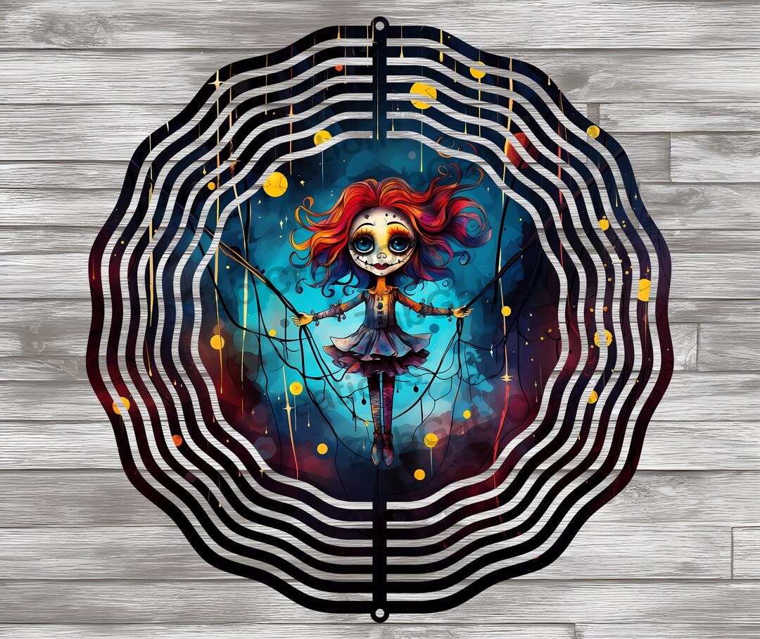 Colorful Animated Haunted Wind Spinner Sublimation Etsy