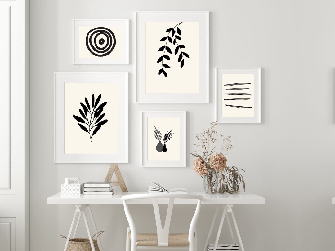 9 Printable Abstract Gallery Wall Art Set Minimalist Posters for Modern ...