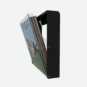 Acryl vinylplatenhouder met lade voor wandmontage