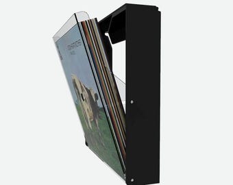 Soporte de pared para discos de vinilo acrílico con cajón