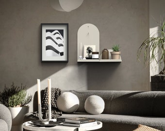 Estantería de pared moderna de acrílico blanco: estantería de exhibición estilo Bauhaus