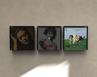 Soporte de pared para discos de vinilo acrílico: almacenamiento moderno para álbumes de LP