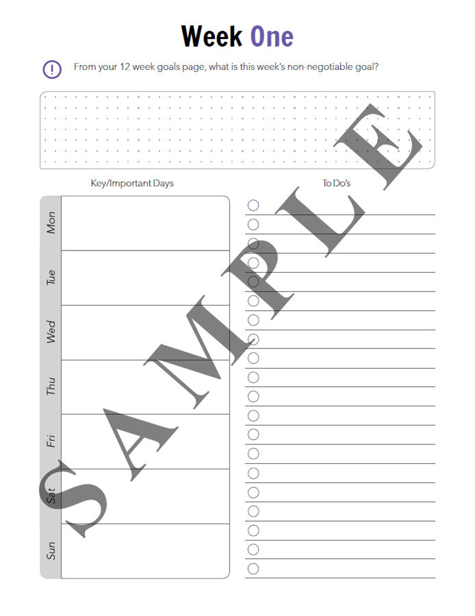 12 week year planner pdf instant download 111 pages etsy