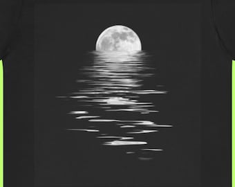 Vollmond schwarzes Baumwolle T-Shirt: Mondphase Shirt