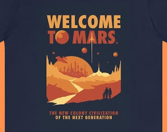 Mars Retro Futurism Tee: Sci-Fi Space Travel Shirt