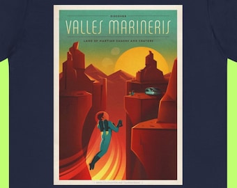 Mars Retro Futurism Tee: Sci-Fi Travel T-Shirt