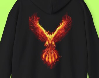Phoenix Unisex Hoodie: Egyptian Firebird Fantasy Art Sweatshirt